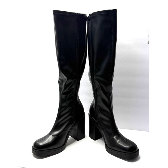 Madden Girl Women Dreammerr Stretch Knee-High Block-Heel Boot Black Size 6.5 NWT - Picture 3 of 11